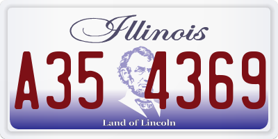 IL license plate A354369