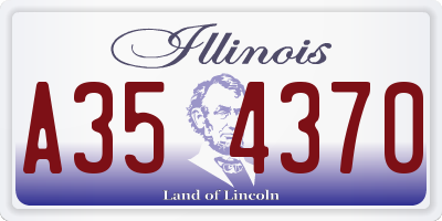 IL license plate A354370