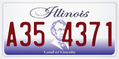 IL license plate A354371