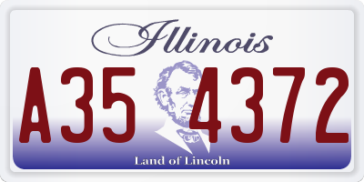 IL license plate A354372
