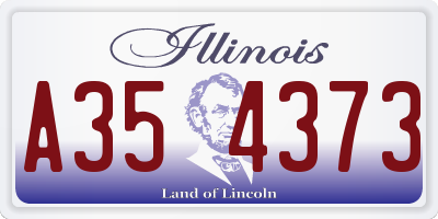 IL license plate A354373