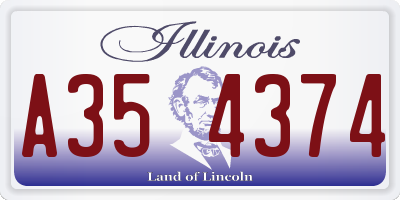 IL license plate A354374