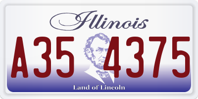 IL license plate A354375