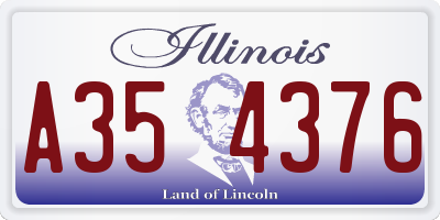 IL license plate A354376
