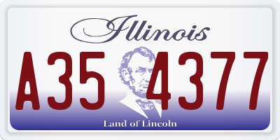 IL license plate A354377