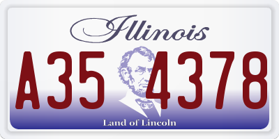 IL license plate A354378