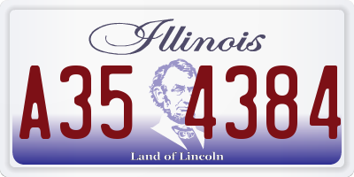 IL license plate A354384