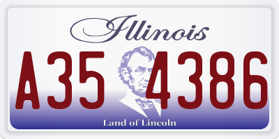 IL license plate A354386