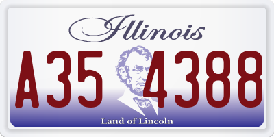 IL license plate A354388