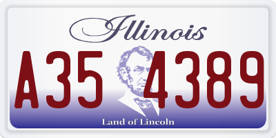 IL license plate A354389