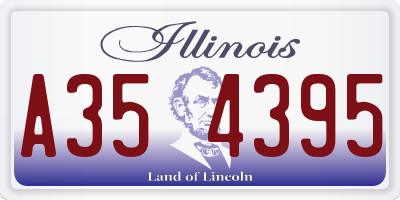 IL license plate A354395