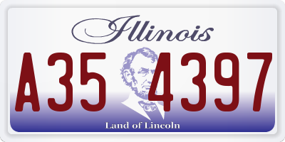 IL license plate A354397