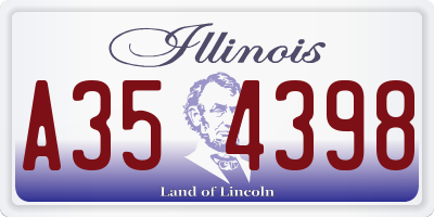 IL license plate A354398