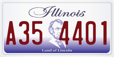 IL license plate A354401