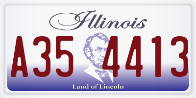 IL license plate A354413