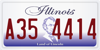 IL license plate A354414