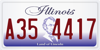 IL license plate A354417