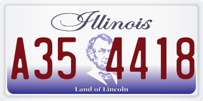 IL license plate A354418