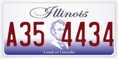 IL license plate A354434