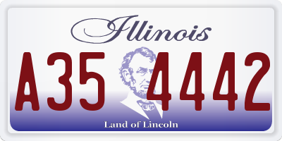 IL license plate A354442