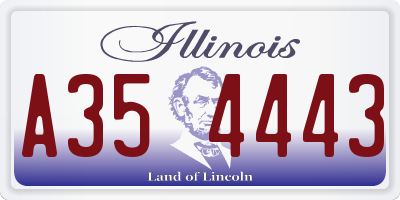 IL license plate A354443