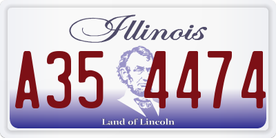 IL license plate A354474