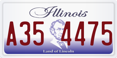 IL license plate A354475