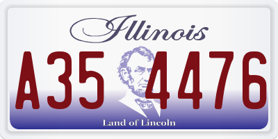 IL license plate A354476