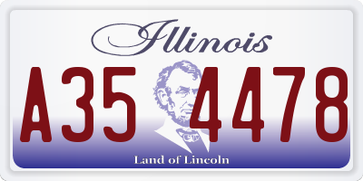 IL license plate A354478