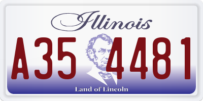 IL license plate A354481