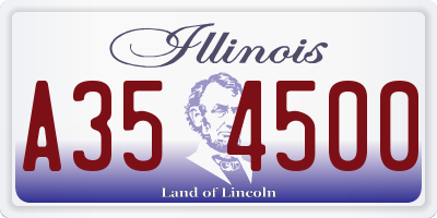 IL license plate A354500
