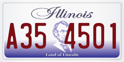 IL license plate A354501