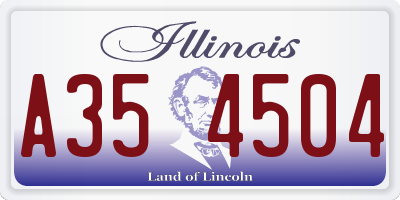 IL license plate A354504