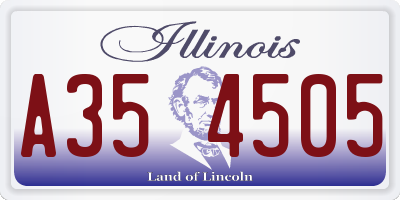 IL license plate A354505