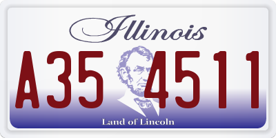 IL license plate A354511