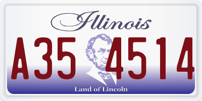 IL license plate A354514