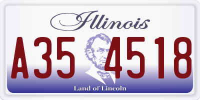 IL license plate A354518