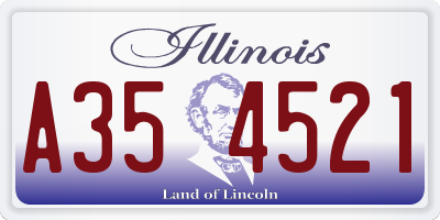 IL license plate A354521