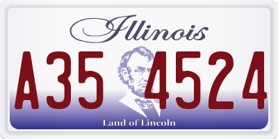 IL license plate A354524