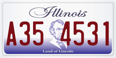 IL license plate A354531