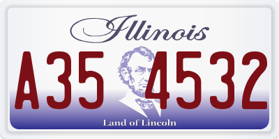 IL license plate A354532