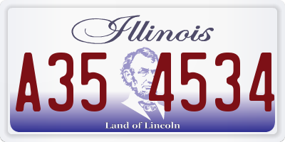 IL license plate A354534