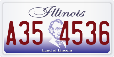 IL license plate A354536