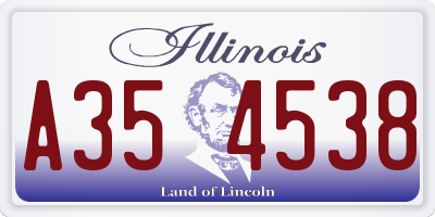 IL license plate A354538