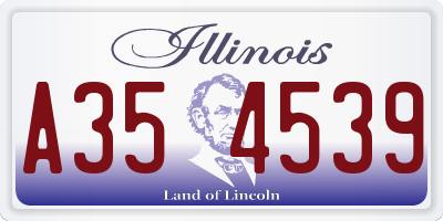 IL license plate A354539