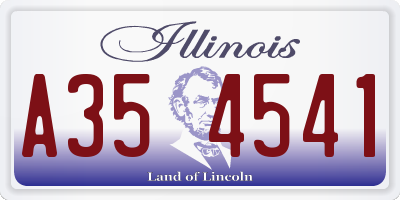 IL license plate A354541