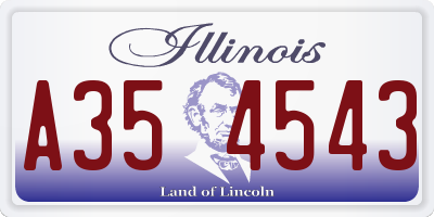 IL license plate A354543
