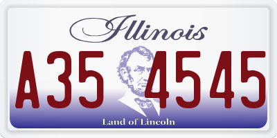IL license plate A354545