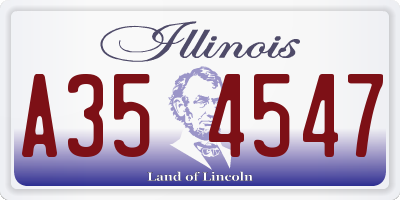 IL license plate A354547