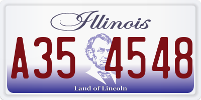 IL license plate A354548